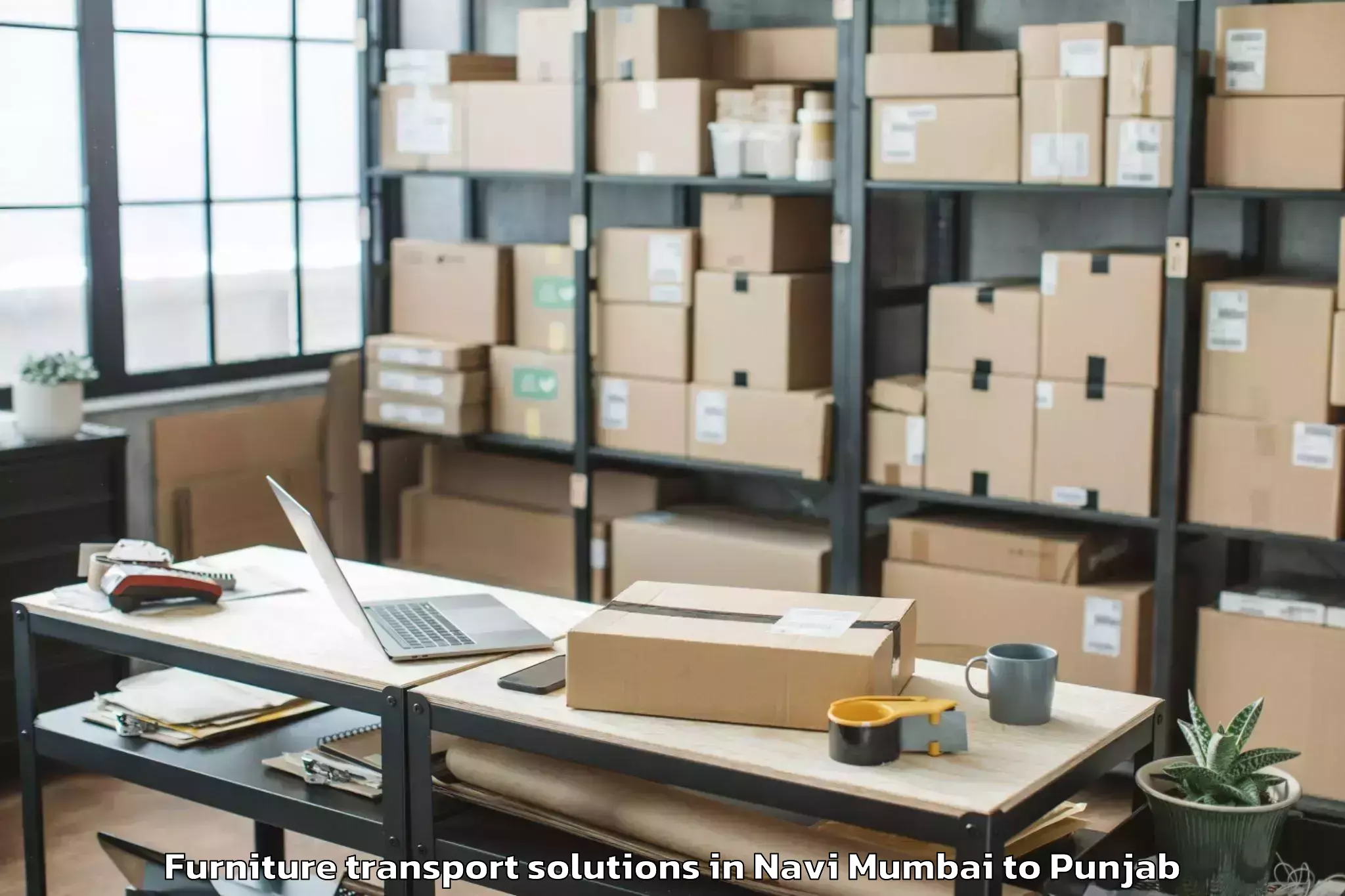 Top Navi Mumbai to Khamanon Furniture Transport Solutions Available